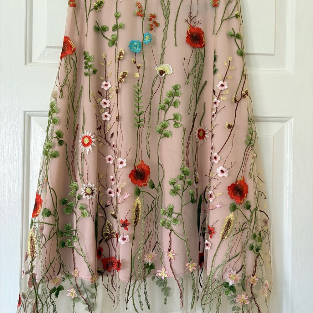 Anthropologie Eva Franco - Floral Embroidered Skirt - Multicolor
